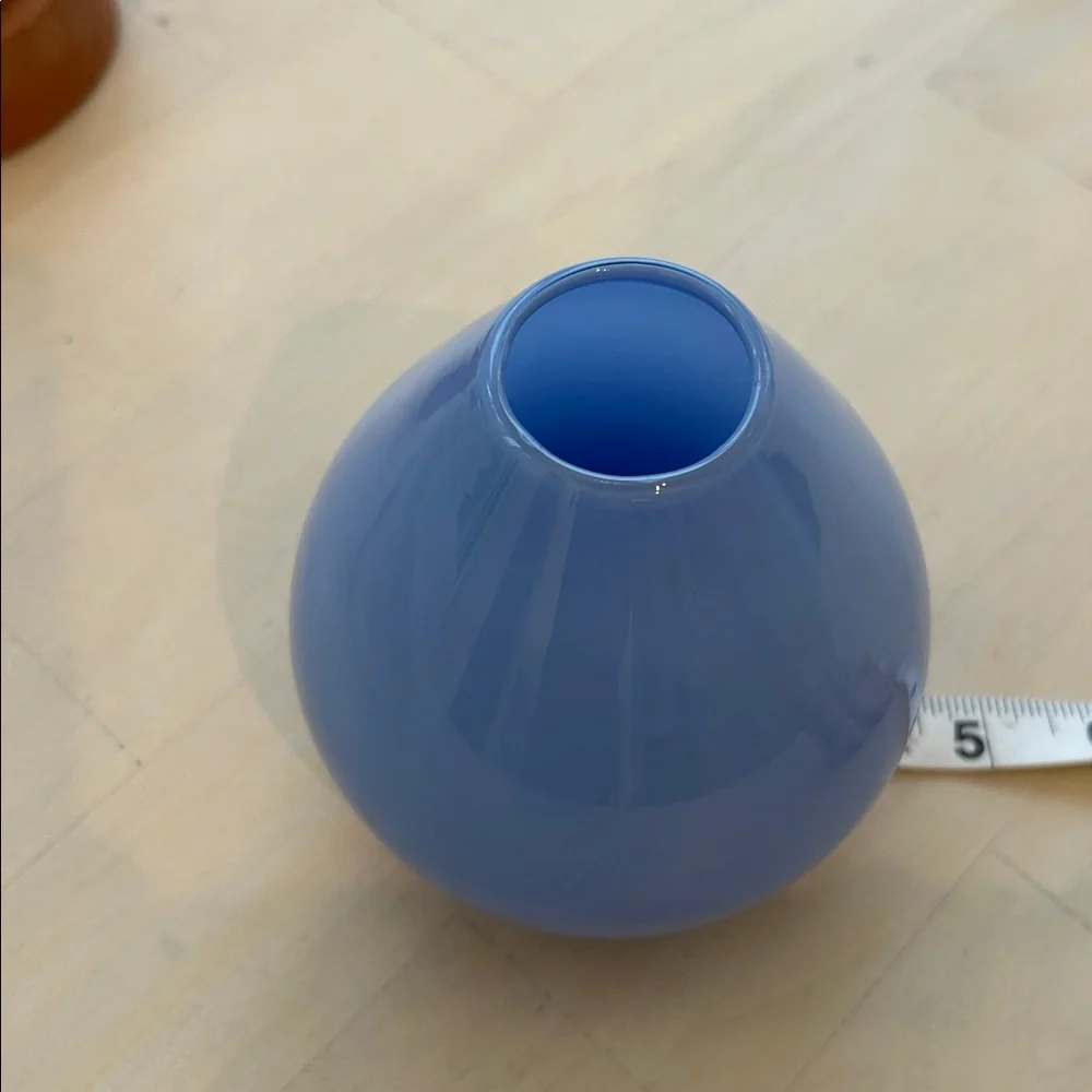 Crate & Barrel Periwinkle Glass Bud Vase